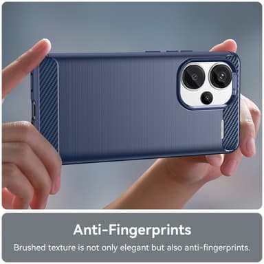 SKALO Xiaomi Redmi Note 13 Pro+ Armor Carbon Stöttåligt TPU-skal - Blå