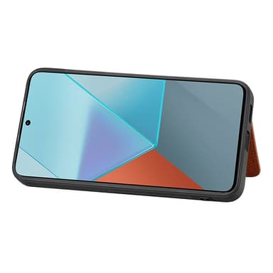 SKALO Xiaomi Redmi Note 13 Pro 5G Carbon Fiber Skal med Korthållare - Svart