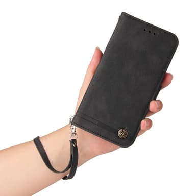 SKALO OnePlus 12R 5G Plånboksfodral i PU-Läder - Svart