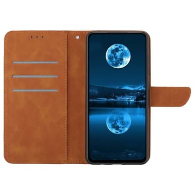 SKALO Samsung A15 4G Embossed Plånboksfodral i PU-Läder - Brun