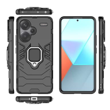 SKALO Xiaomi Redmi Note 13 Pro+ Armor Hybrid Metallring skal - Svart