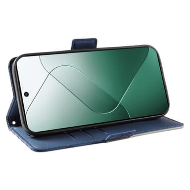 SKALO Xiaomi 14 5G Quiltat Plånboksfodral - Blå