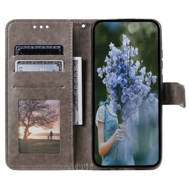 SKALO Samsung A15 4G Mandala Plånboksfodral - Grå