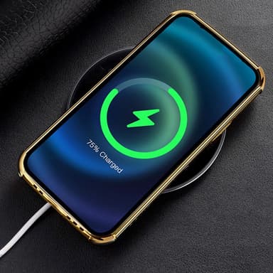 SKALO Samsung A15 4G Krokodil Guldkant Skal - Svart