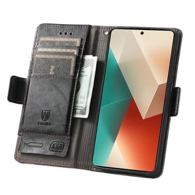 SKALO Xiaomi Redmi Note 13 5G CASENEO 002 Series Premium PU-Läder Plånbok - Svart