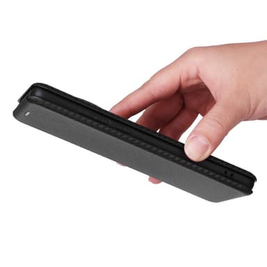 SKALO OnePlus 12 5G Carbon Fiber Plånboksfodral - Svart
