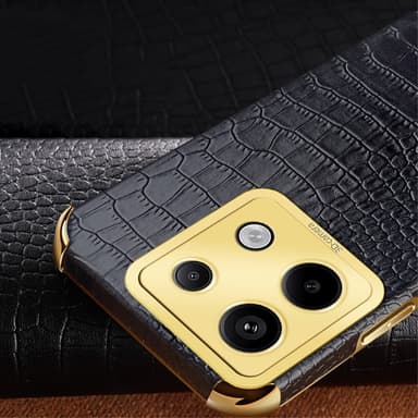 SKALO Xiaomi Redmi Note 13 Pro 5G Krokodil Guldkant Skal - Grön