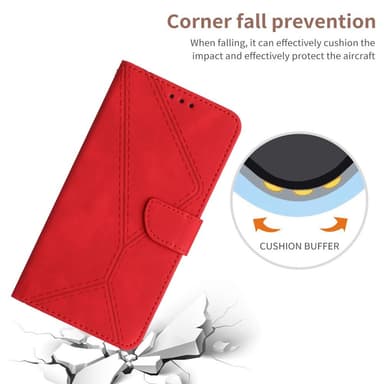 SKALO Motorola Moto G04 Embossed Plånboksfodral i PU-Läder - Röd