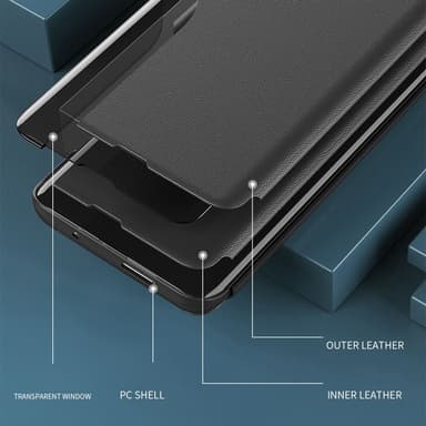 SKALO Xiaomi Redmi Note 13 5G Clear View Window Fodral - Blå