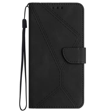 SKALO Motorola Moto G04 Embossed Plånboksfodral i PU-Läder - Svart