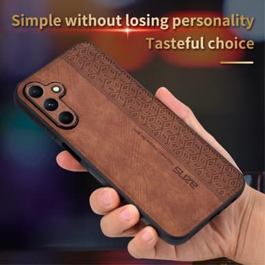 SKALO Samsung A15 4G AZNS PU-Läder Skal - Brun