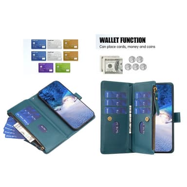 SKALO Xiaomi Redmi Note 13 Pro 5G Big Wallet 11-FACK Plånboksfodral - Grön