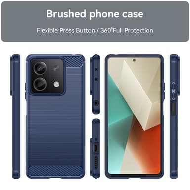 SKALO Xiaomi Redmi Note 13 5G Armor Carbon Stöttåligt TPU-skal - Blå