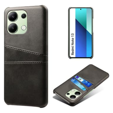 SKALO Xiaomi Redmi Note 13 4G PU-Läder Korthållare Skal - Svart