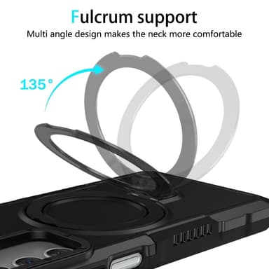 SKALO Samsung A15 5G Armor Hybrid Metallring skal - Svart