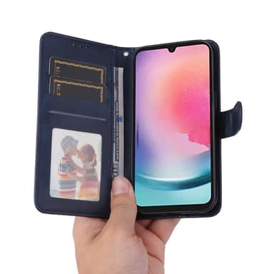 SKALO Samsung A25 5G PU-Läder Plånboksfodral - Blå