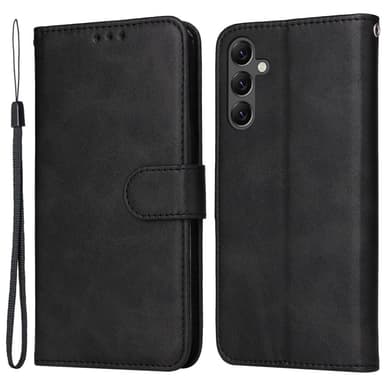 SKALO Samsung A25 5G PU-Läder Plånboksfodral - Svart