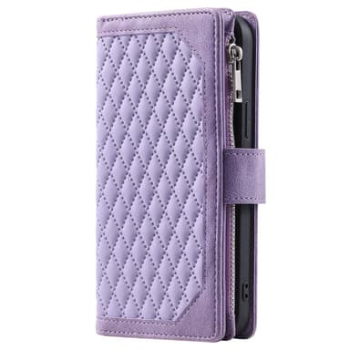 SKALO Motorola Moto G04 Big Wallet Quiltat Plånbok - Lila