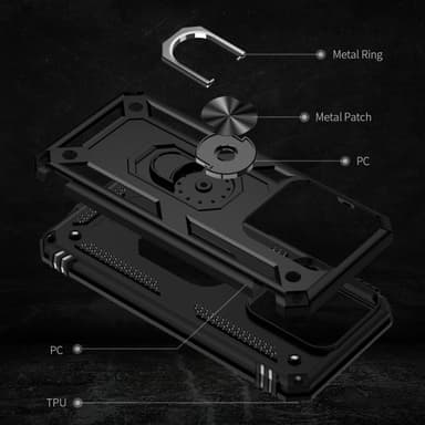 SKALO Xiaomi 14 5G Armor Hybrid Metallring skal - Svart