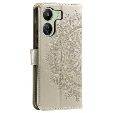 SKALO Xiaomi Redmi 13C 4G Mandala Plånboksfodral - Guld
