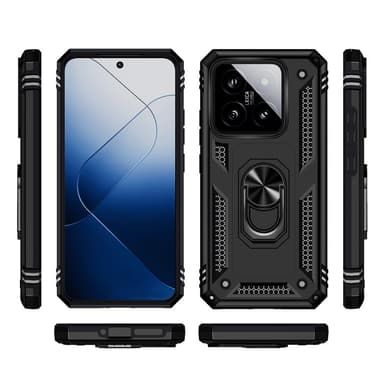 SKALO Xiaomi 14 5G Armor Hybrid Metallring skal - Svart