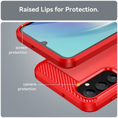 SKALO Samsung A25 5G Armor Carbon Stöttåligt TPU-skal - Röd