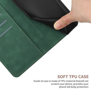 SKALO Motorola Moto G04 Embossed Plånboksfodral i PU-Läder - Grön