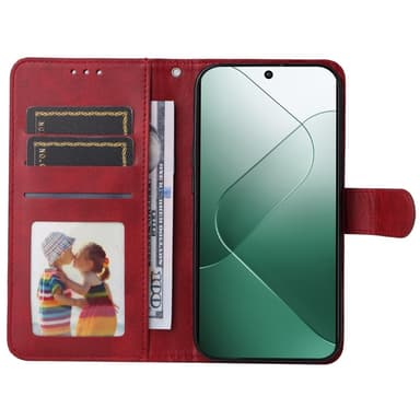 SKALO Xiaomi 14 5G PU-Läder Plånboksfodral - Röd