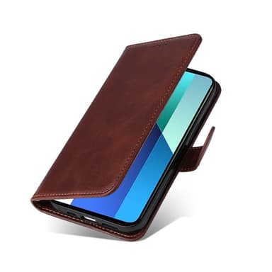 SKALO Xiaomi Redmi Note 13 4G PU-Läder Plånboksfodral - Brun