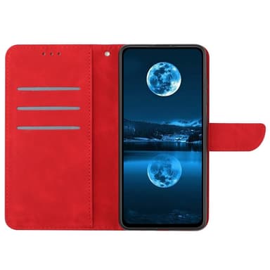 SKALO Motorola Moto G04 Embossed Plånboksfodral i PU-Läder - Röd