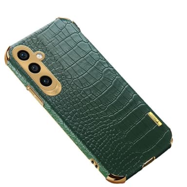 SKALO Samsung A15 4G Krokodil Guldkant Skal - Grön