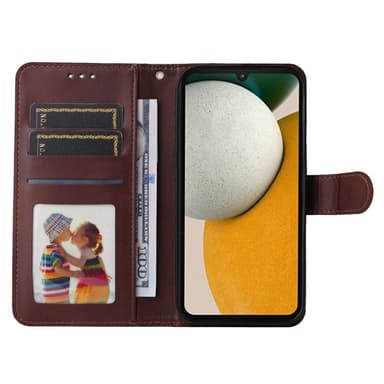 SKALO Samsung A15 5G PU-Läder Plånboksfodral - Brun