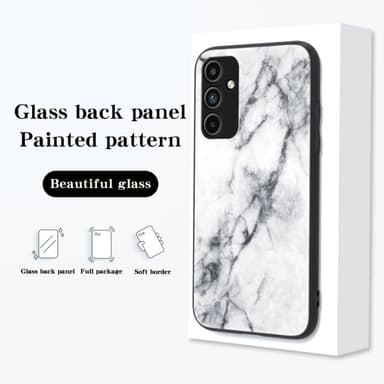 SKALO Samsung A15 4G Marmor Härdat Glas TPU-skal - Motiv 4