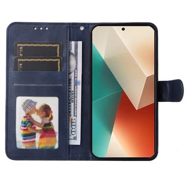 SKALO Xiaomi Redmi Note 13 5G PU-Läder Plånboksfodral - Blå