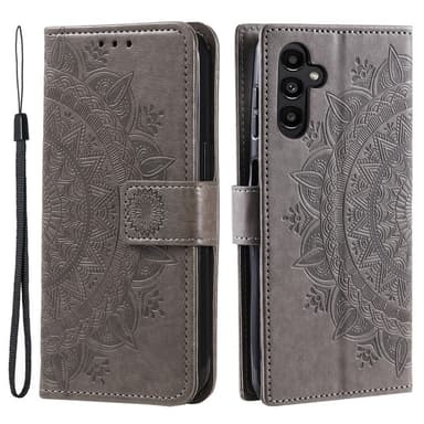 SKALO Samsung A15 4G Mandala Plånboksfodral - Grå