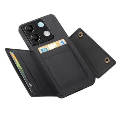 SKALO Xiaomi Redmi Note 13 Pro 5G PU Läder Skal med Plånbok - Svart