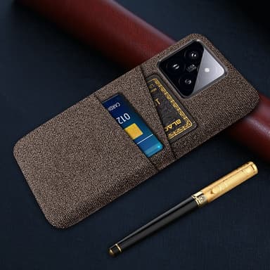 SKALO Xiaomi 14 5G Korthållare Skal i Tyg - Brun