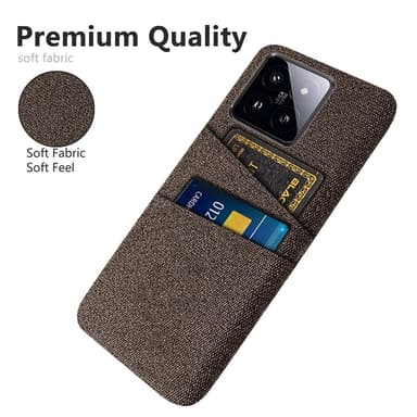 SKALO Xiaomi 14 5G Korthållare Skal i Tyg - Brun
