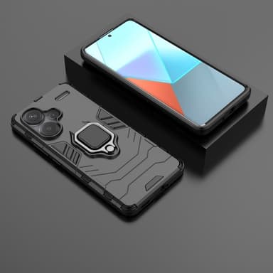 SKALO Xiaomi Redmi Note 13 Pro+ Armor Hybrid Metallring skal - Svart