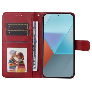 SKALO Xiaomi Redmi Note 13 Pro 5G PU-Läder Plånboksfodral - Röd