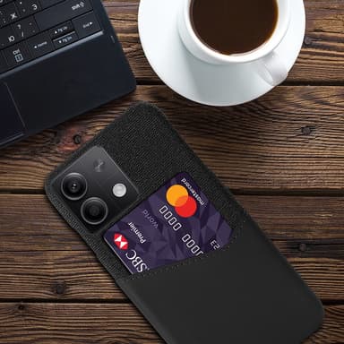SKALO Xiaomi Redmi Note 13 5G Premium PU-Läder Korthållare Skal - Svart