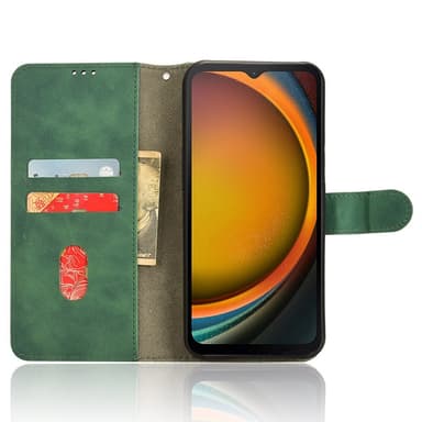 SKALO Samsung Xcover 7 Matt PU-Läder Plånboksfodral - Grön