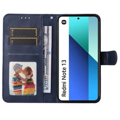 SKALO Xiaomi Redmi Note 13 4G PU-Läder Plånboksfodral - Blå