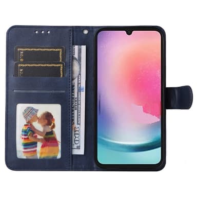 SKALO Samsung A25 5G PU-Läder Plånboksfodral - Blå