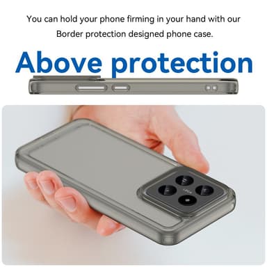 SKALO Xiaomi 14 5G Transparent TPU Metalknappar Skal - Grå
