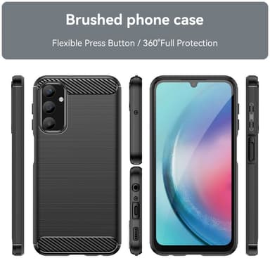 SKALO Samsung A25 5G Armor Carbon Stöttåligt TPU-skal - Svart
