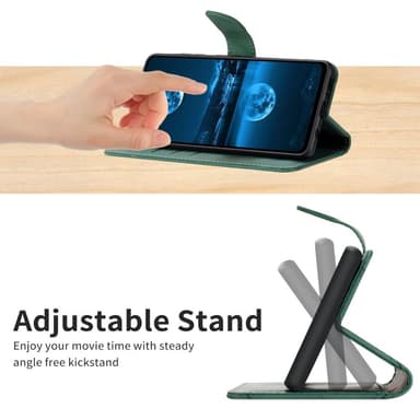 SKALO Samsung A15 4G Embossed Plånboksfodral i PU-Läder - Grön