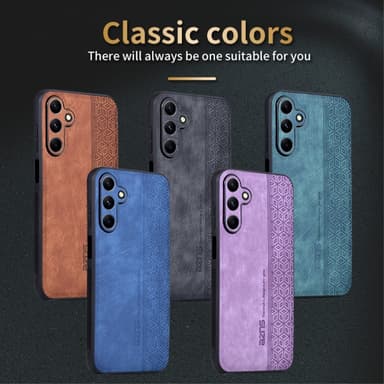 SKALO Samsung A15 4G AZNS PU-Läder Skal - Brun