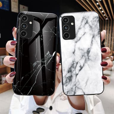 SKALO Samsung A15 4G Marmor Härdat Glas TPU-skal - Motiv 4