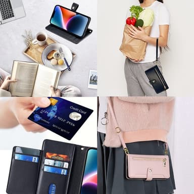 SKALO Xiaomi Redmi Note 13 5G Evelope Clutch 8-Fack - Svart